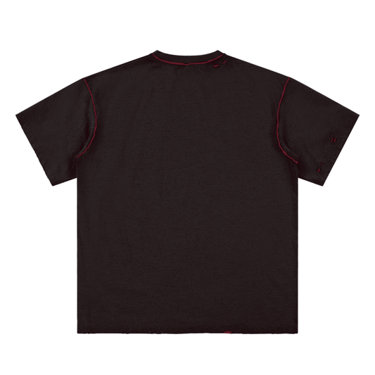 "POP CULTURE" Hand-frayed Reversible Tee