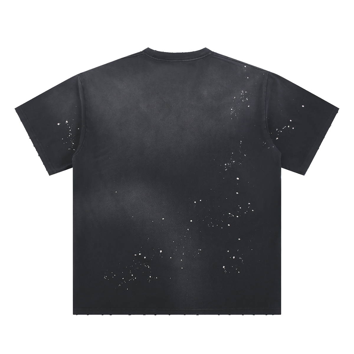 "Drummer" Hand-Frayed Sunfade Paint Splatter Tee