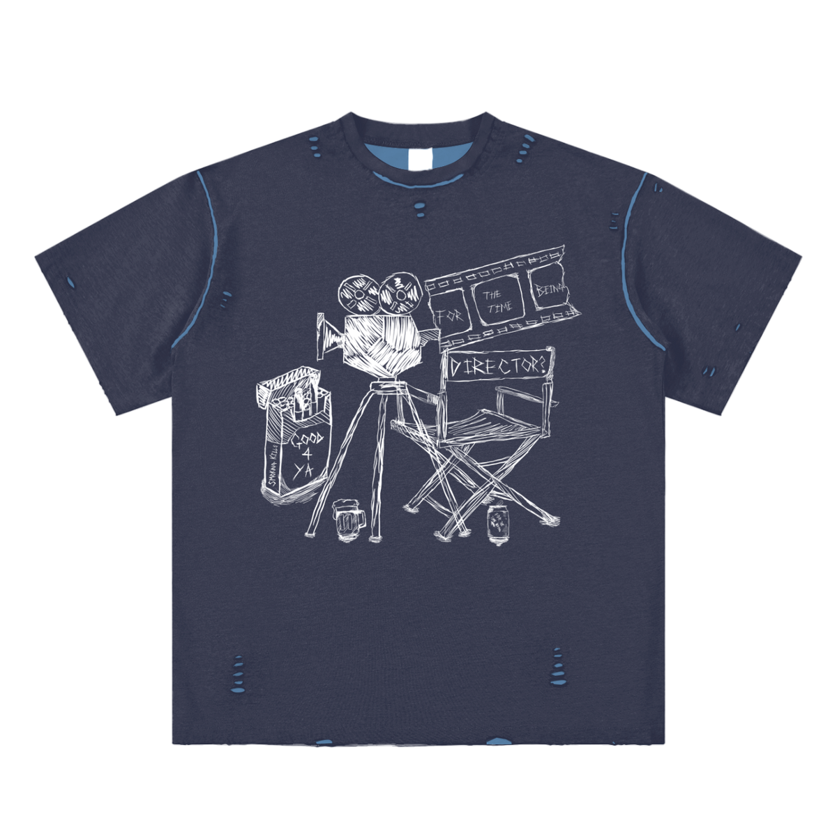 "POP CULTURE" Hand-frayed Reversible Tee
