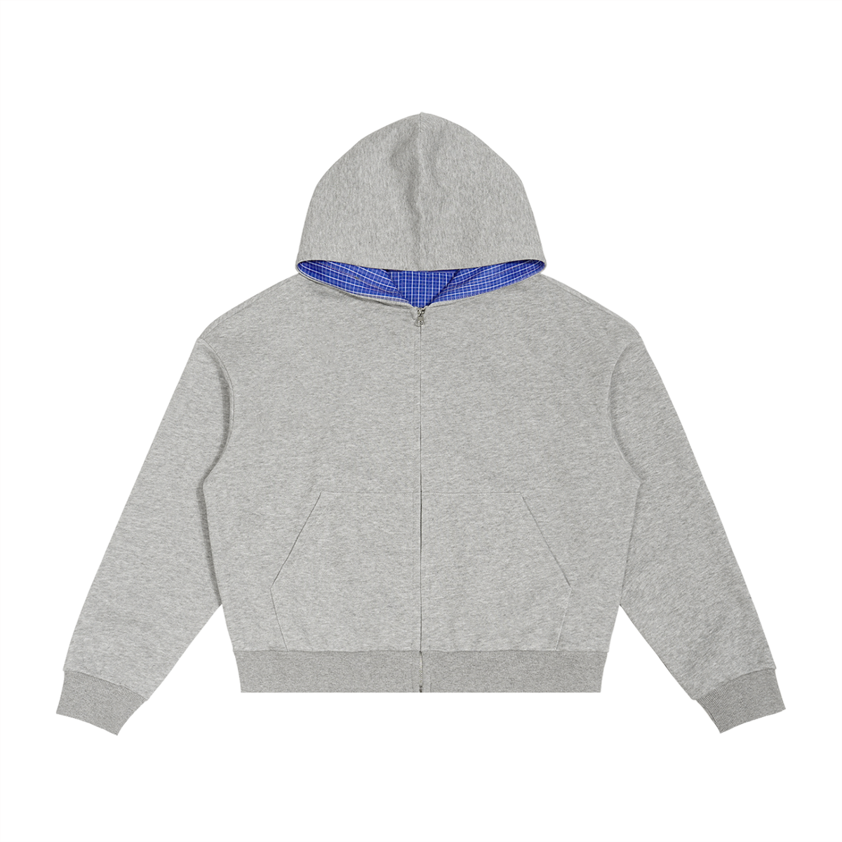 Logo Plaid Zip Hoodie